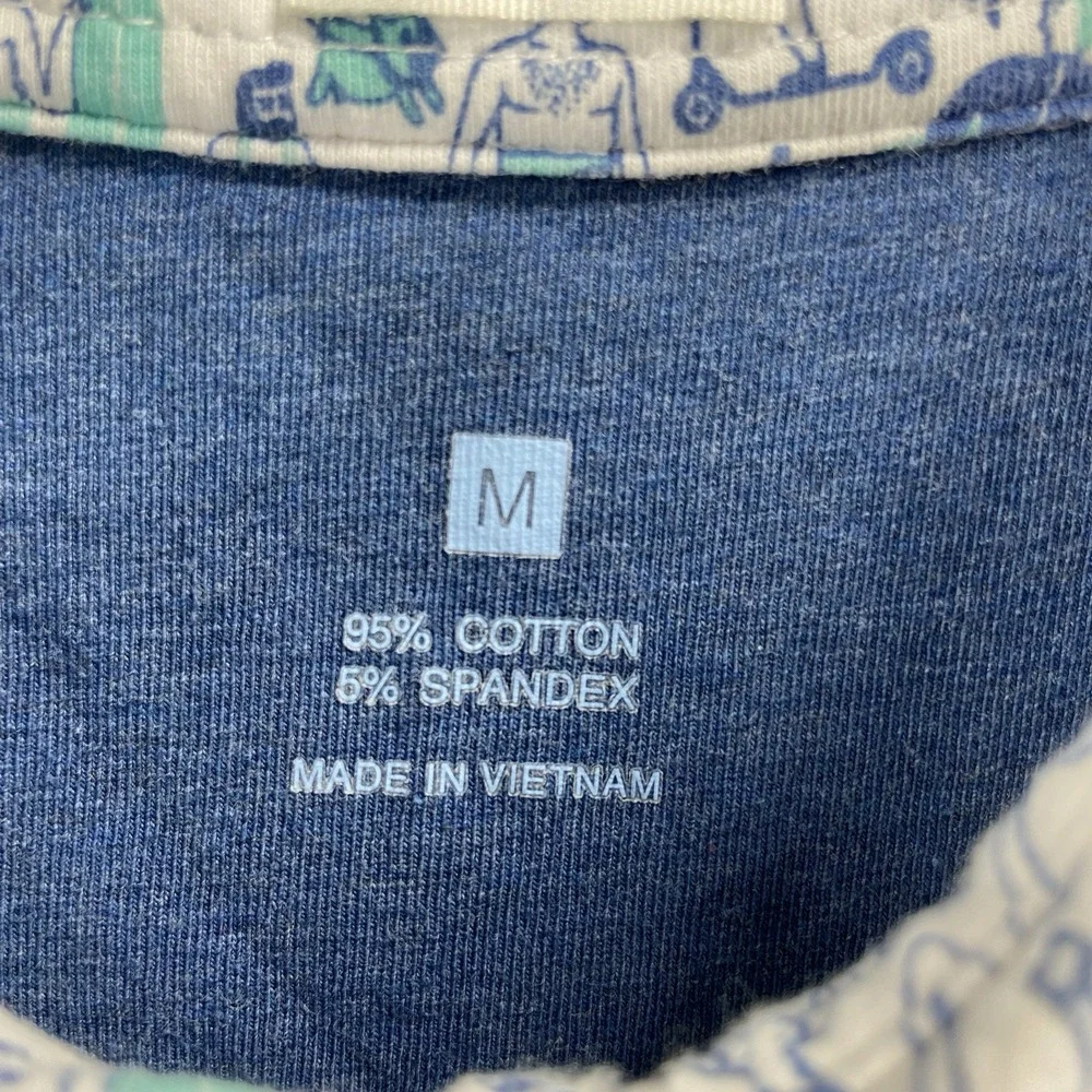 Johnnie-O Shirt men's Medium Polo Golf Pullover Beach Beer Surf Skater AOP Print